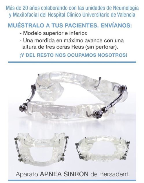 Aparato Apnea y antironquido SINRON | Laboratorio Bersadent en Castellón